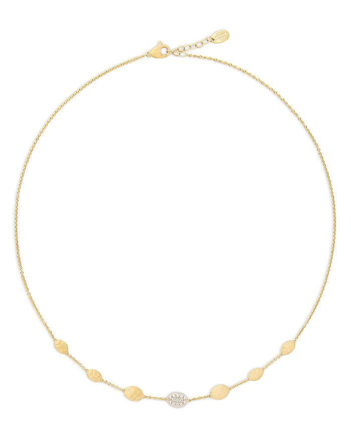 Marco Bicego 18K Yellow Gold Siviglia Diamond 
Textured Link Chain Necklace, 16.5"