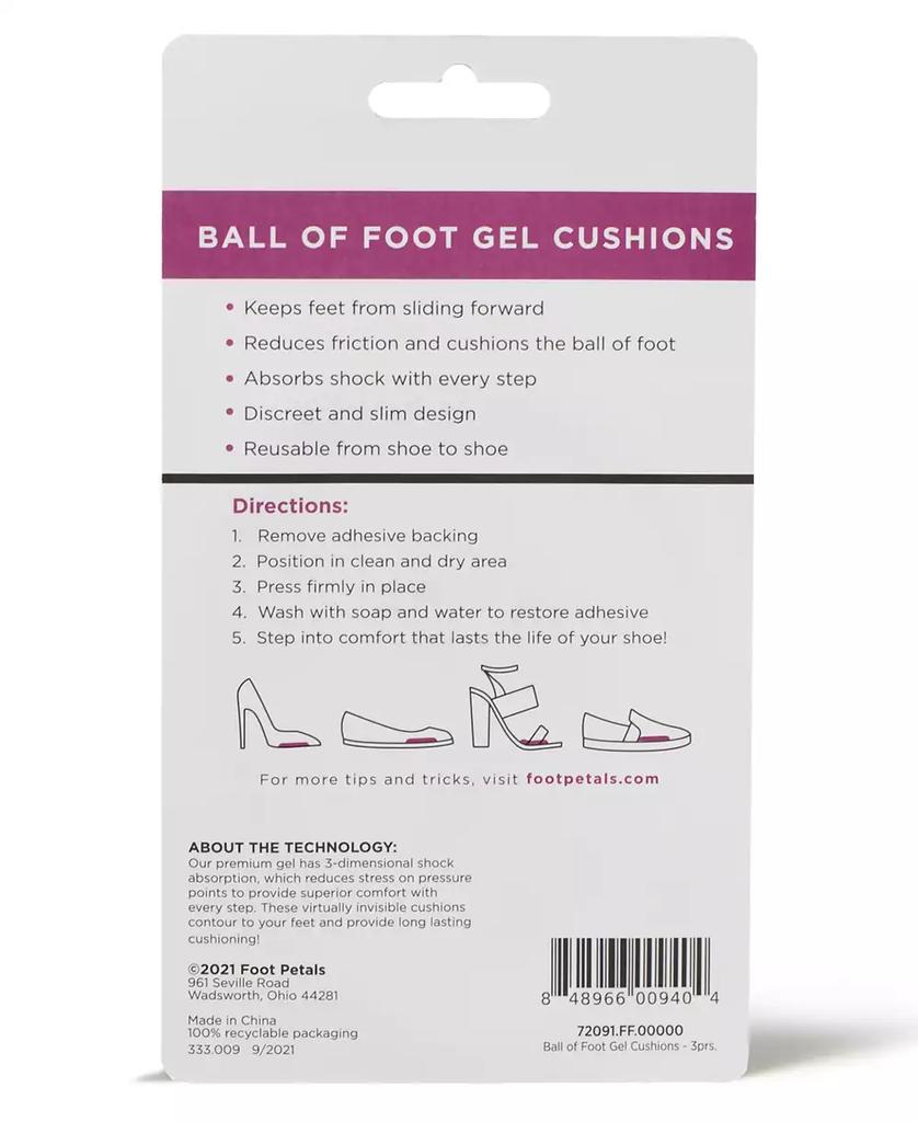 Foot Petals Gel Ball of Foot Cushions - Pack of 3 Pairs