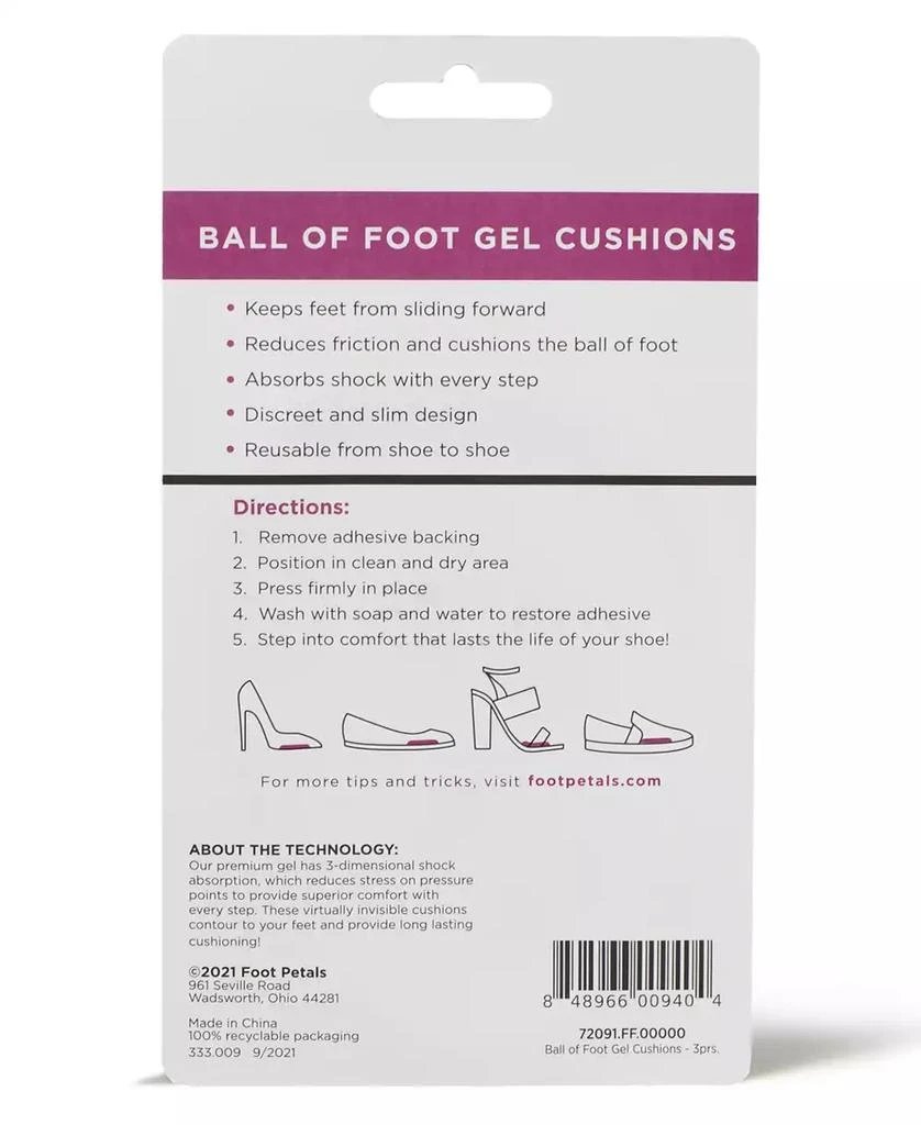 Foot Petals Ball of Foot Gel Cushions 3 Pack 2