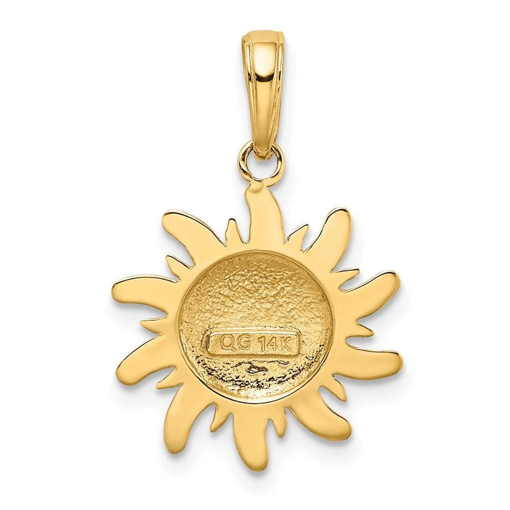 Diamond2Deal 14k Yellow Gold Polished Small Sun Charm Pendant 3