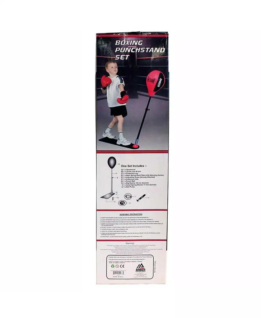 Amber Sports The Champ Kids Boxing Punch Stand Set with Punching Ball Bounce Back Punching Ball, Adjustable Stand, Pump, & Boxing Gloves for Boys and GirlsAges 3+ 5