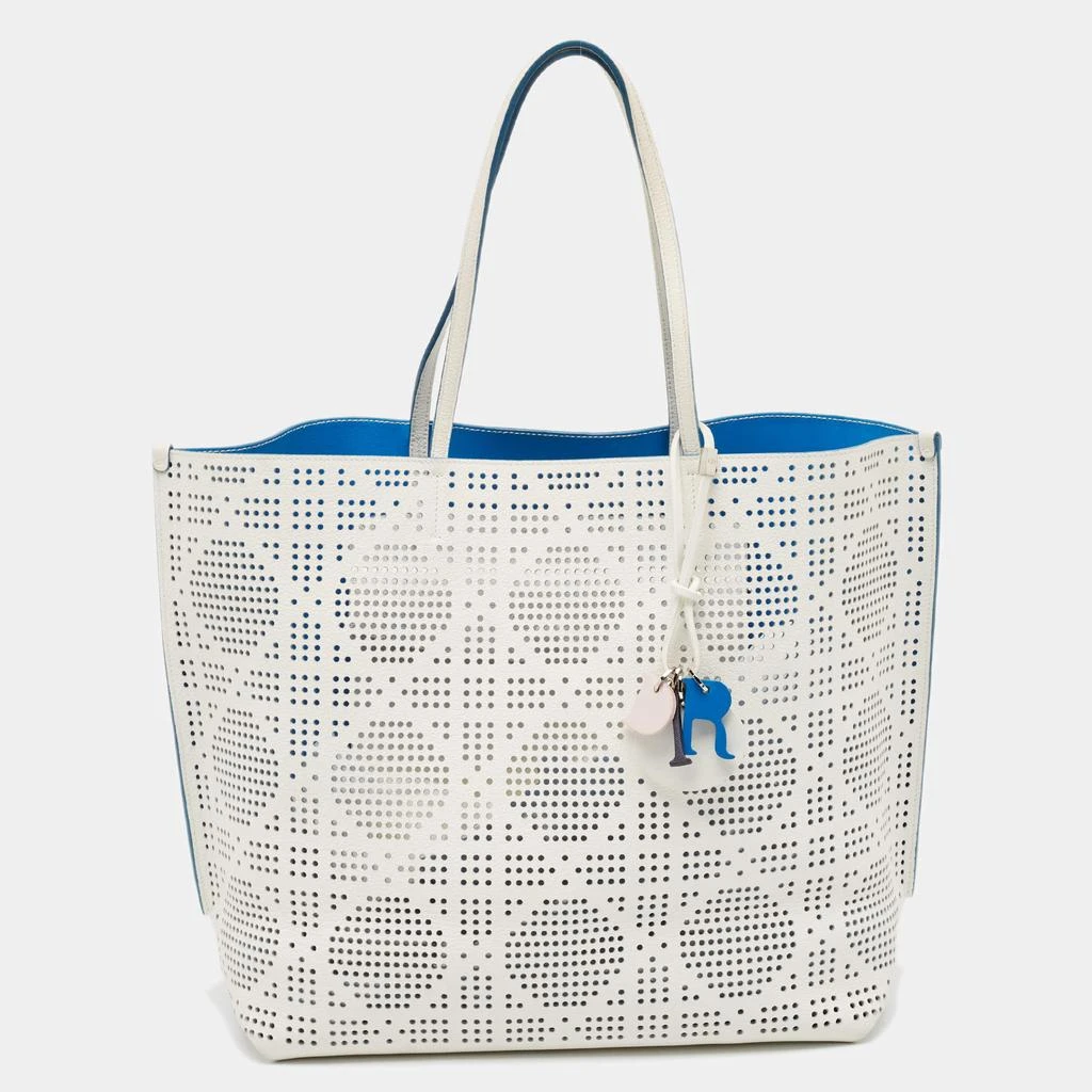 Dior Dior White Cannage Perforated Leather Dioriva Tote 1