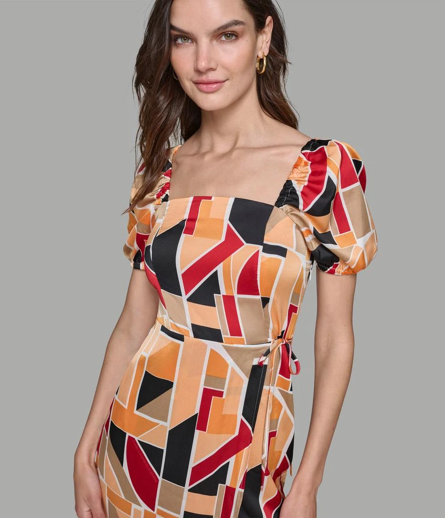 Karl Lagerfeld Paris PUFF SLEEVE WRAP MIDI DRESS 5
