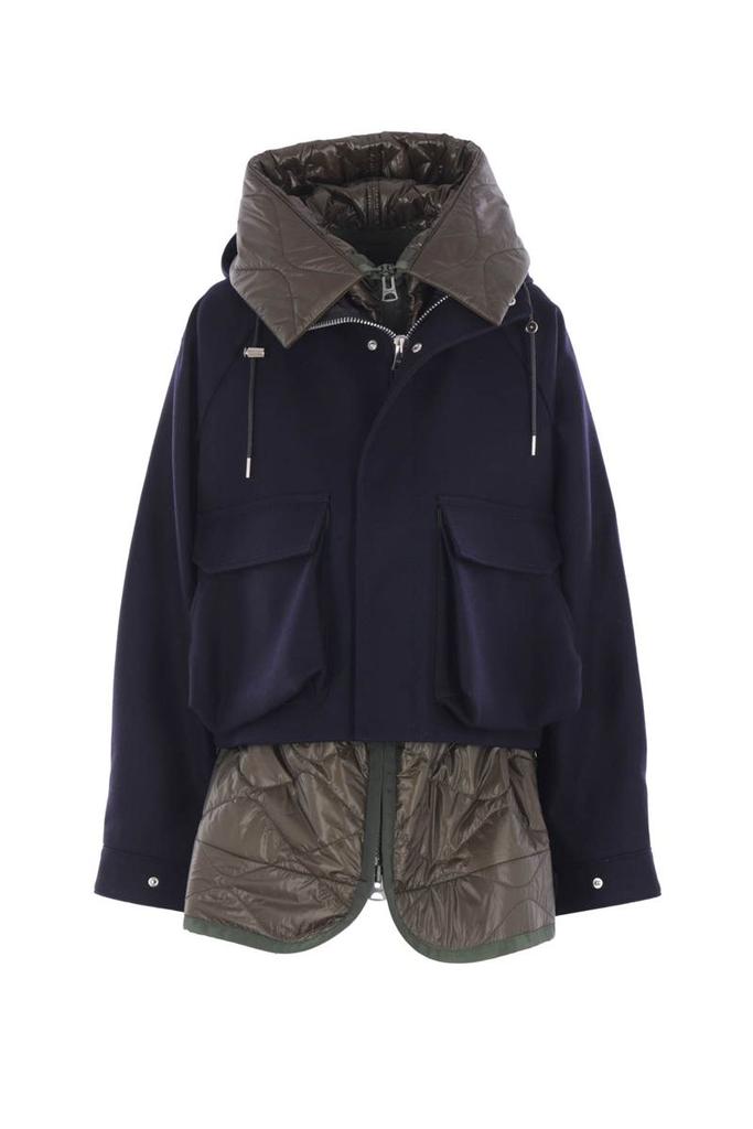 WOOL MELTON X NYLON TWILL QUILTED COAT – On Sale Now with Up