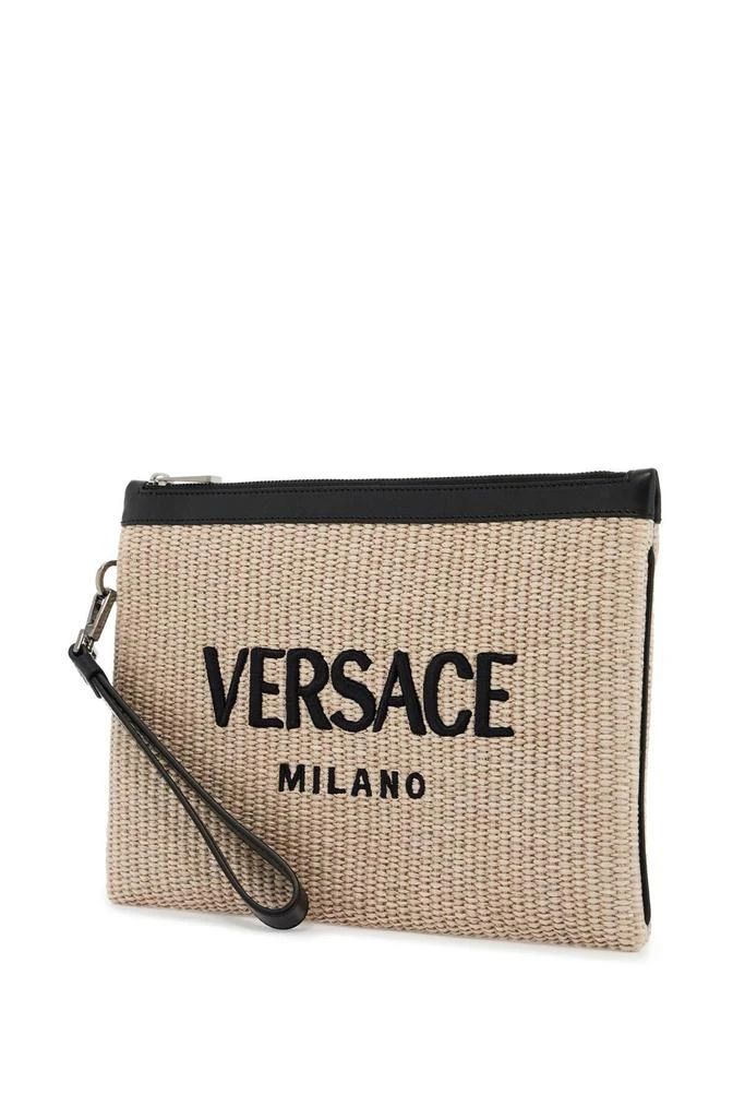 Versace CAPPUCCINO RAFFIA CLUTCH 4
