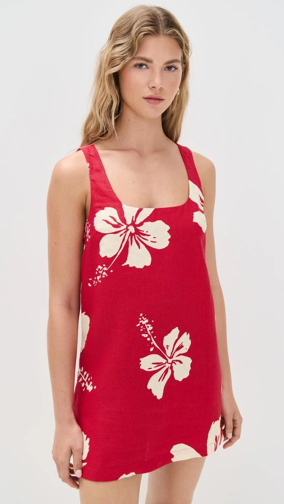 palermo linen midi dress Red Palermo Sleeveless Midi Dress  FARM Rio