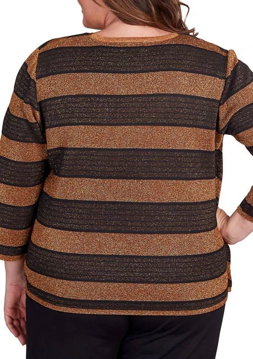 Alfred Dunner Dunner Plus Size Lurex 2Fer Top 2