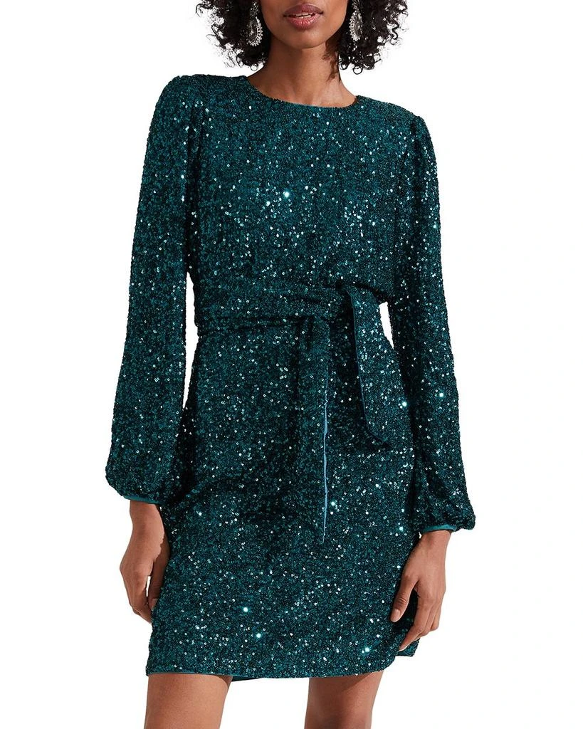 HOBBS LONDON Bette Tie-Waist Sequin Dress 1