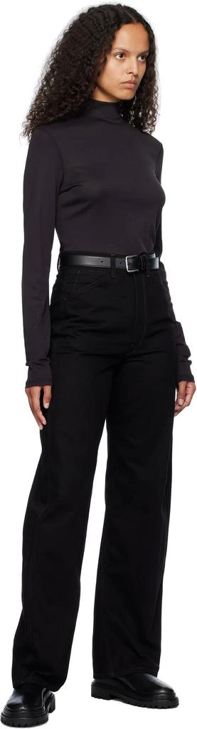 Max Mara Black Leather 30 Long Belt 3
