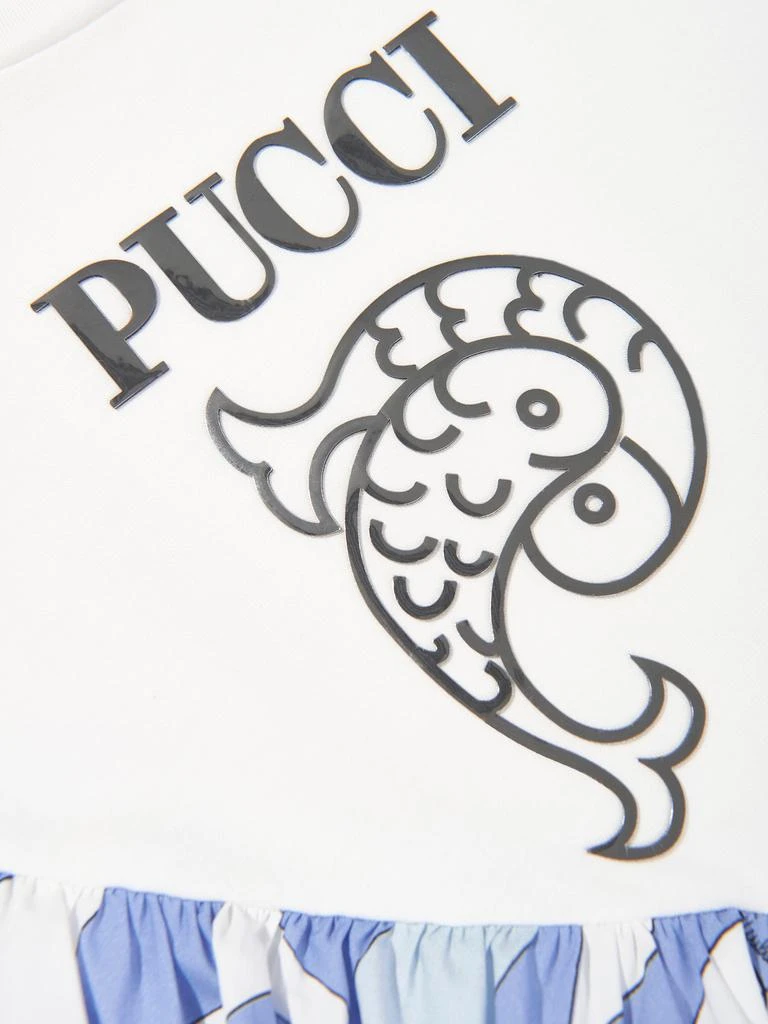 PUCCI Girls Ruffle Jersey T-Shirt in Ivory 3