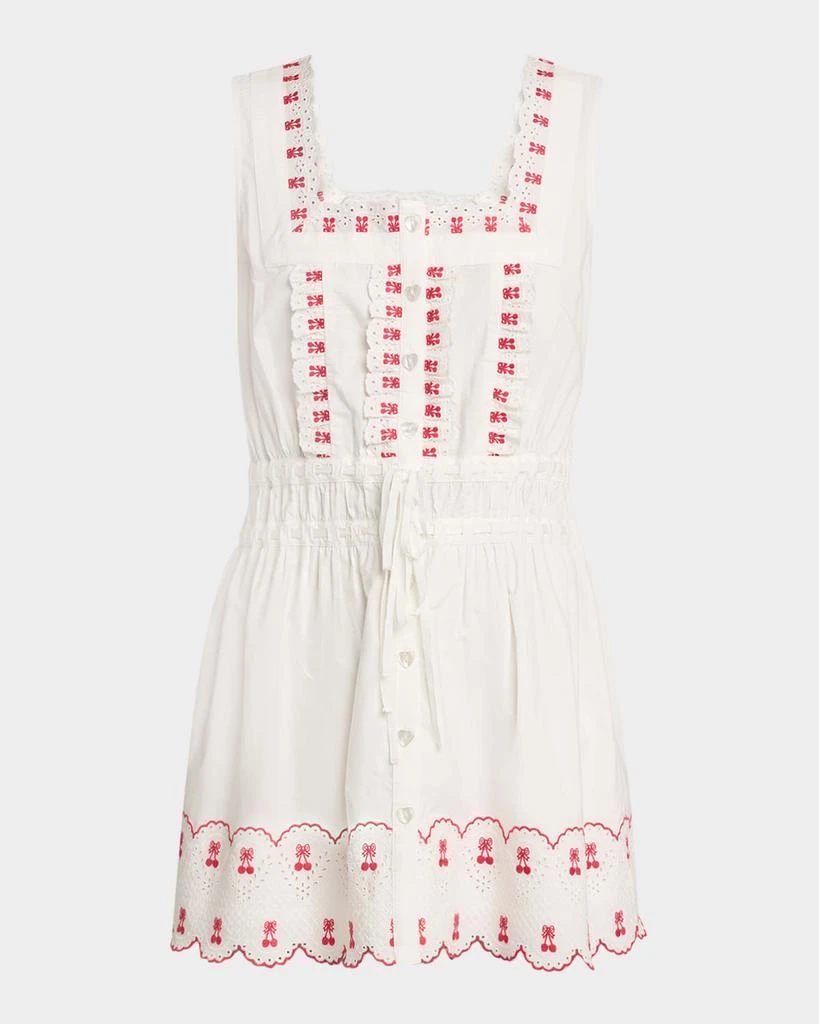 Damson Madder Amaya Embroidered Cherry Mini Dress 1