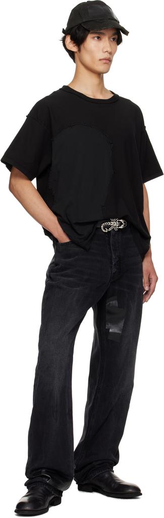 ALEXANDER DIGENOVA Black Straight Leg Duct Tape Jeans - Pants ALEXANDER DIGENOVA Black Straight Leg Duct Tape Jeans - Pants