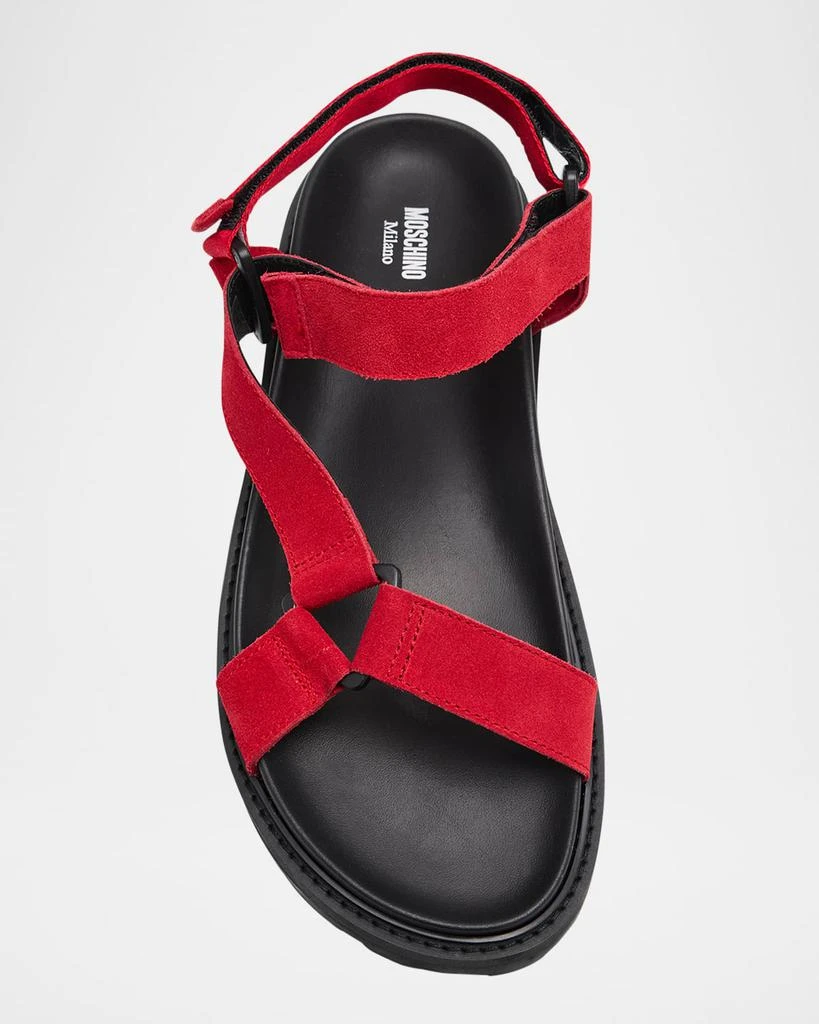 Moschino Men's Leather and Suede Sandals 5