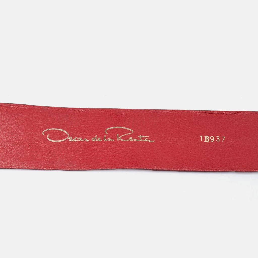 Oscar de la Renta Oscar de la Renta Red Leather Waist Belt Medium 5