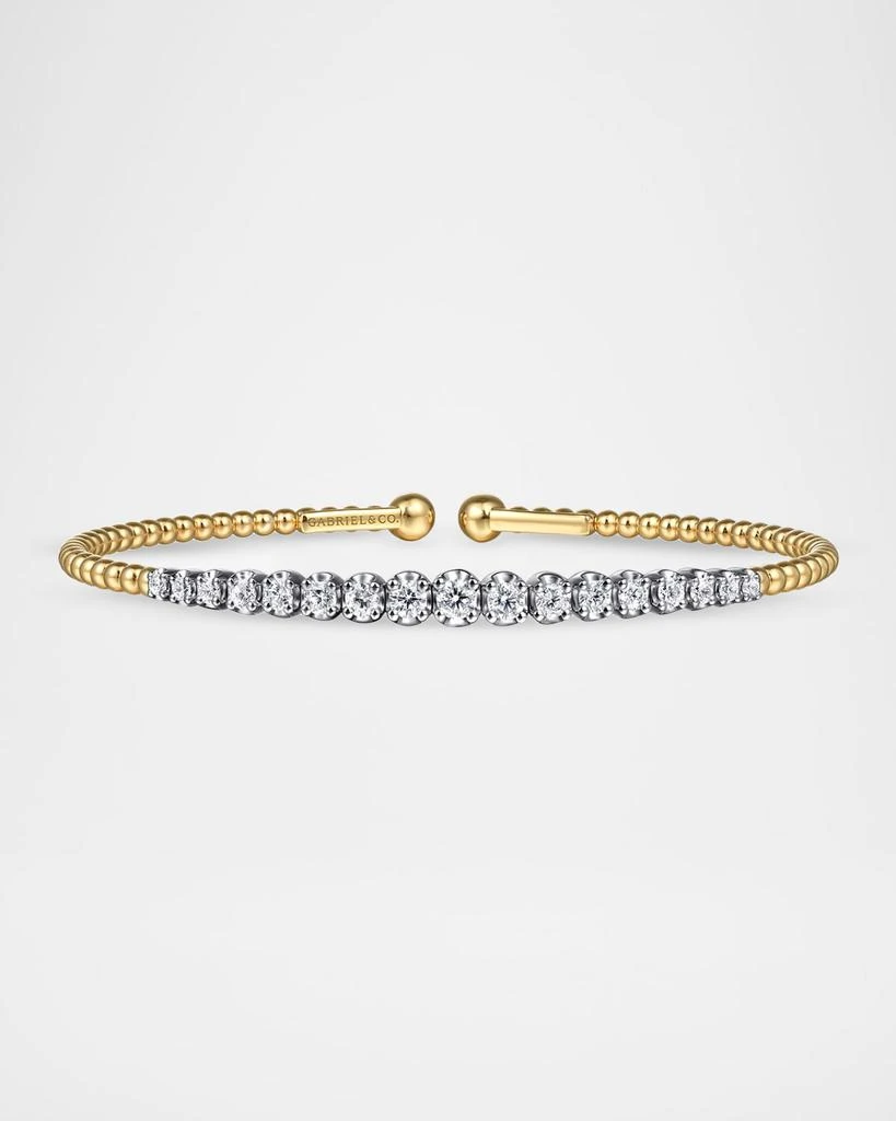 Gabriel 
Co 14K White and Yellow Gold Diamond Bujukan Bangle