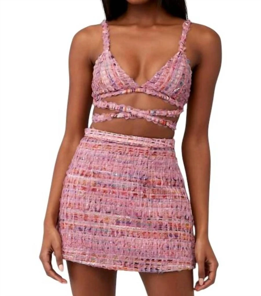 For Love & Lemons Celine Bra Top In Pink 1