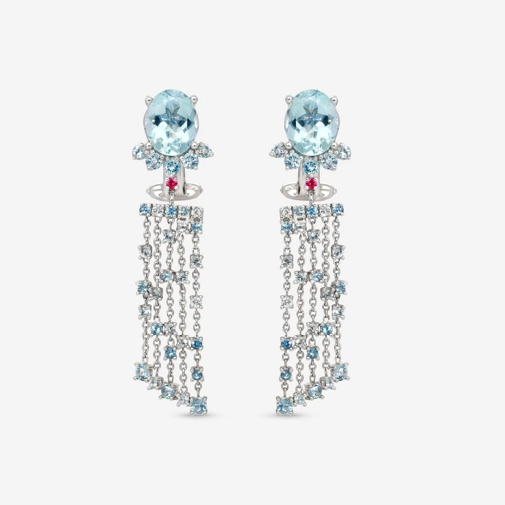 Gübelin Gübelin Ornaments of Flowers 18K White Gold Aquamarine Drop Earrings 44A-1330.3-copy 3