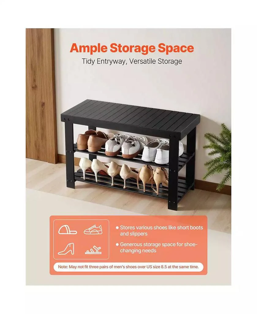 Slickblue 3-Tier Shoe Rack Bench for Entryway Shoe Storage Organizer 6