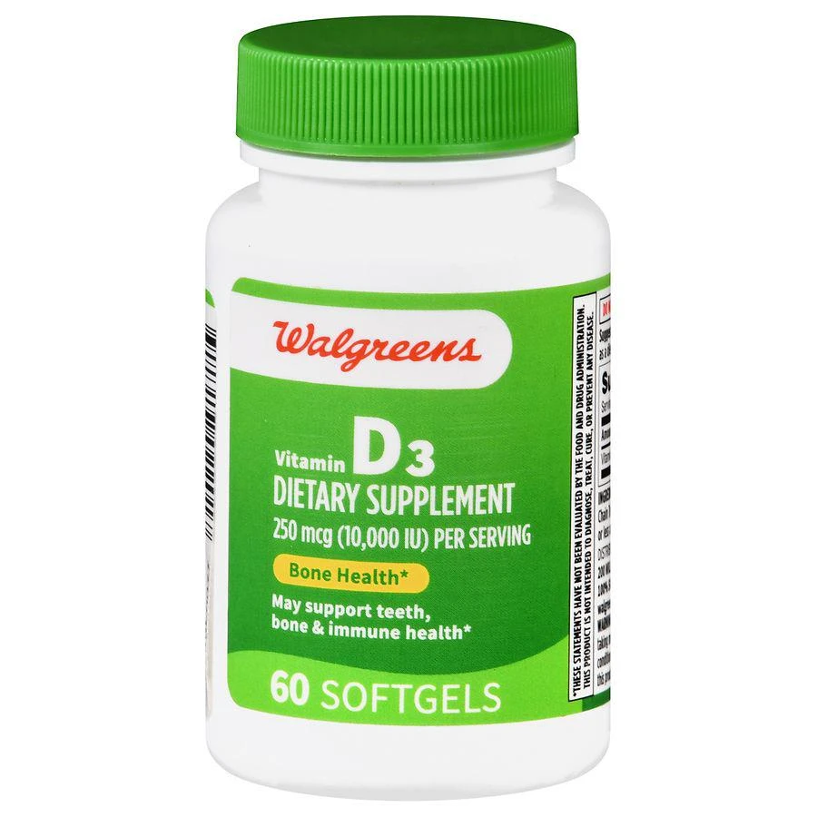 Walgreens Vitamin D3 250 mcg Softgels 1