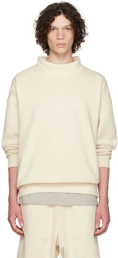 Essentials Off-White Mock Neck Sweatshirt 1