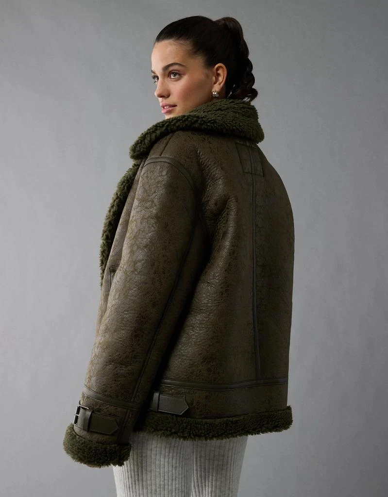 AE AE Oversized Shearling Biker Jacket 2