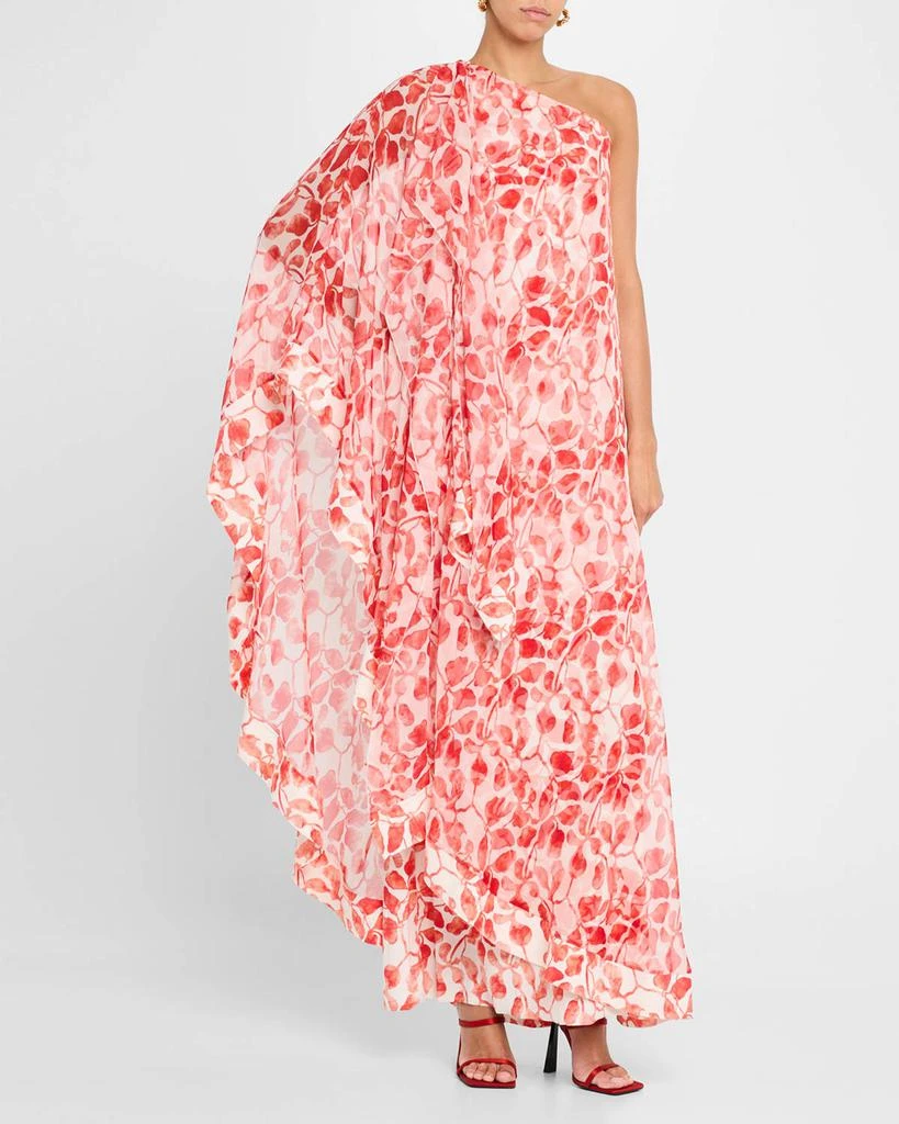 Chiara Boni Toin One-Shoulder Chiffon Draped Gown 4