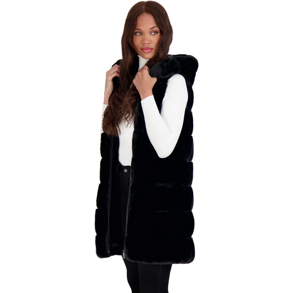 Via Spiga Womens Water Resistant Plush Outerwear Vest