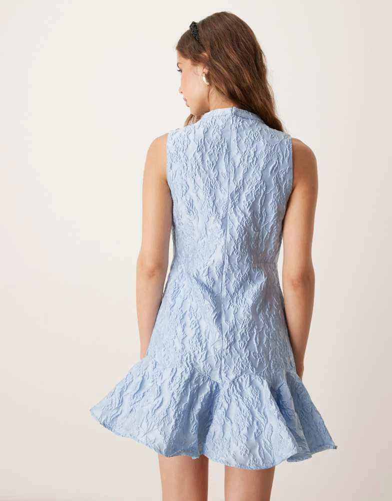 Sister Jane Sister Jane contrast bow ruffle hem mini dress in powder blue 4