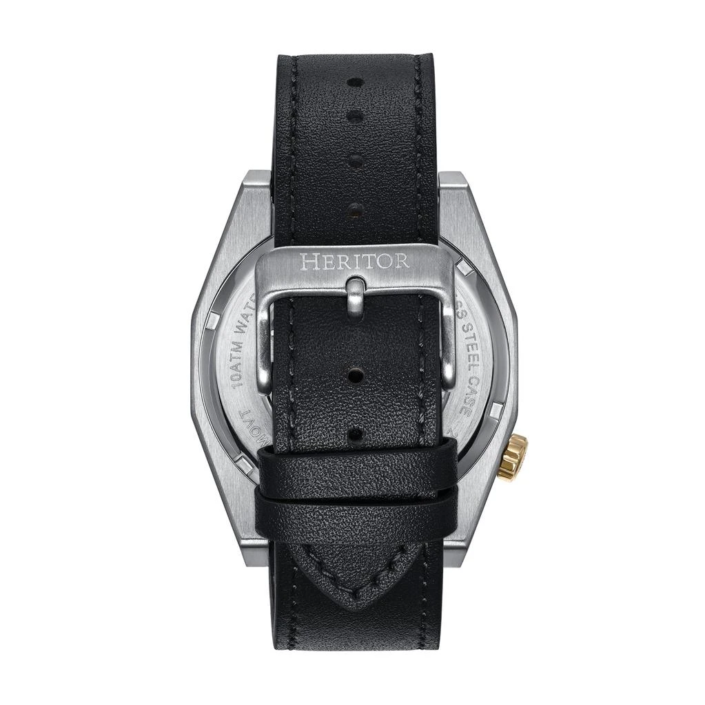Heritor Automatic Amadeus Semi-Skeleton Leather-Band Watch 3