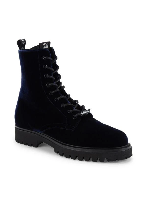 John Galliano Velvet Combat Boots 2