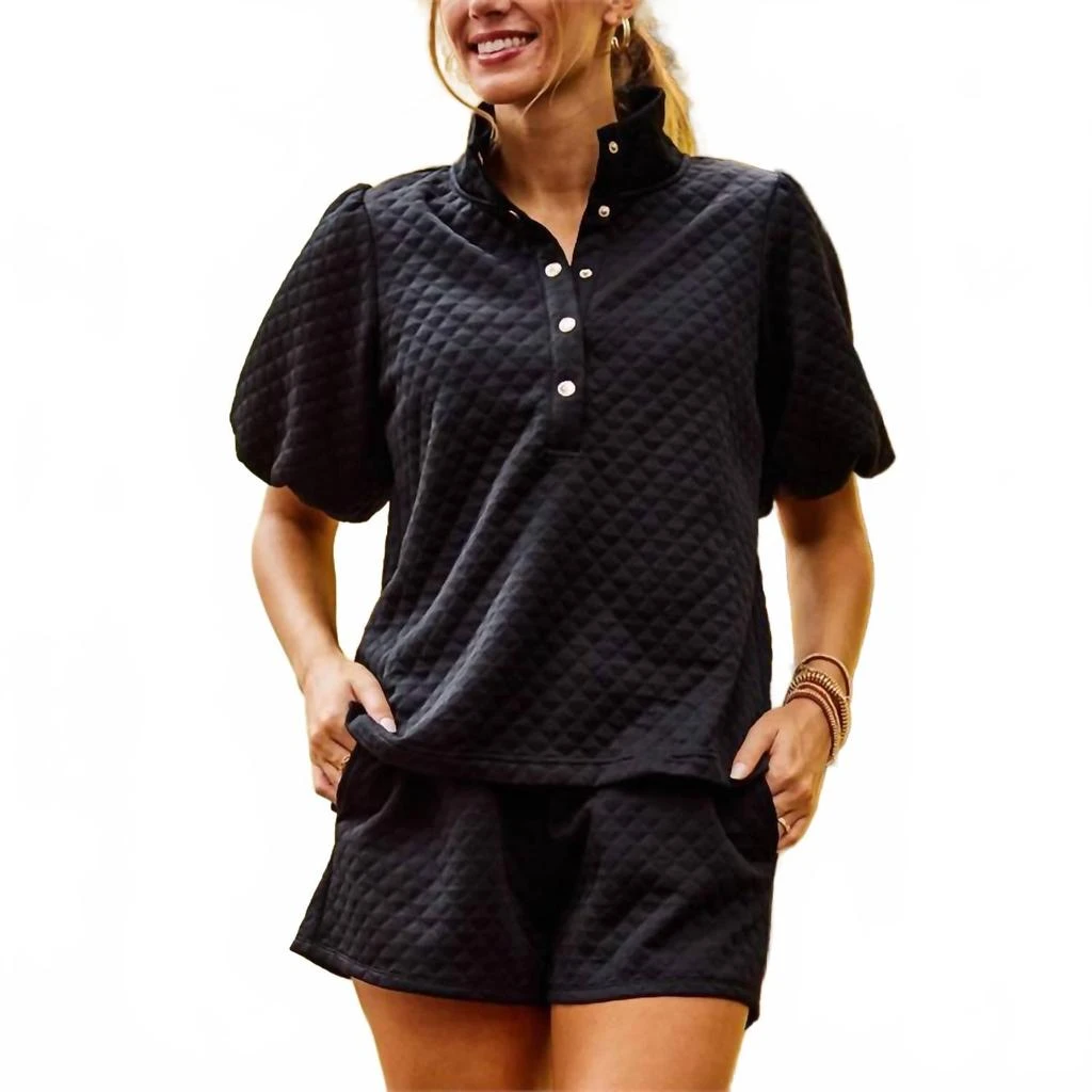 Mary Square Madelyn Shorts 
Top Set In Black