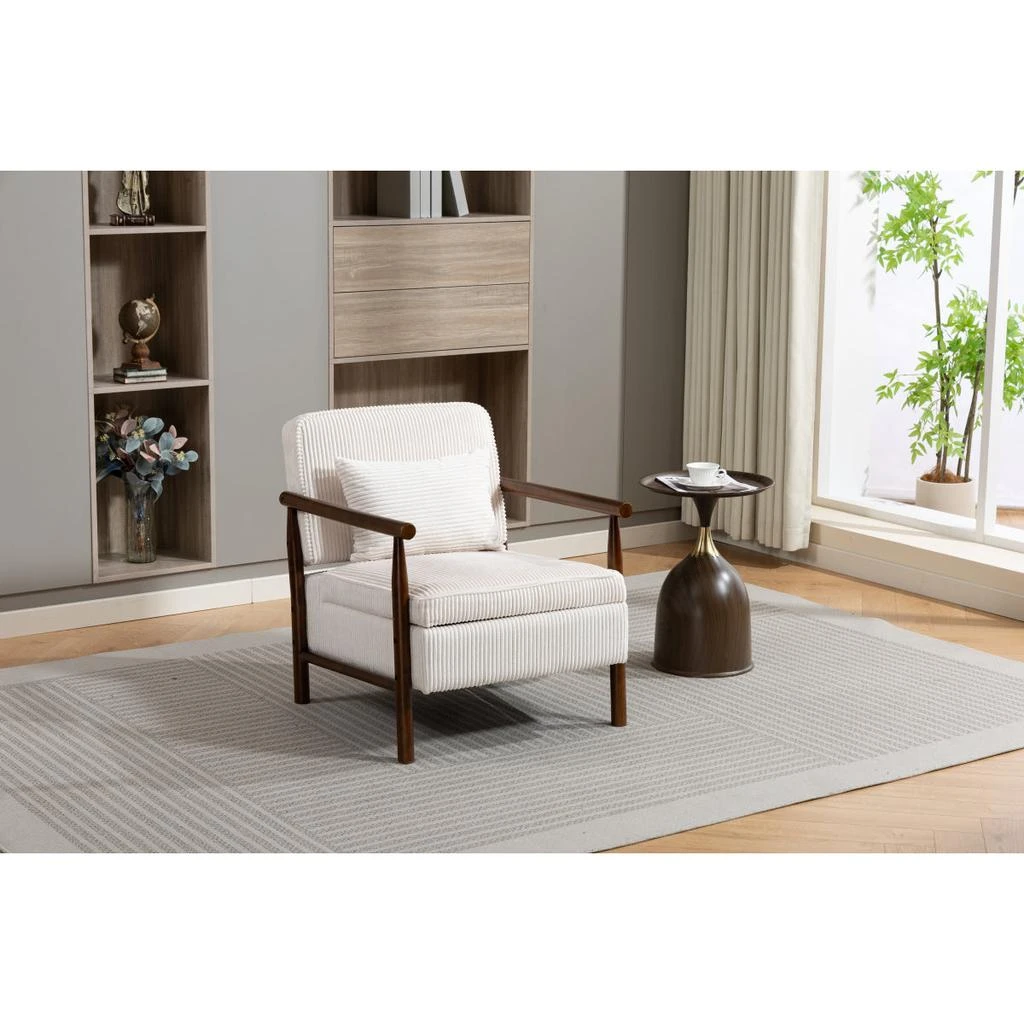 Streamdale Furniture Streamdale Storage Chair, Mid Century Modern Accent Chair with Wood Frame