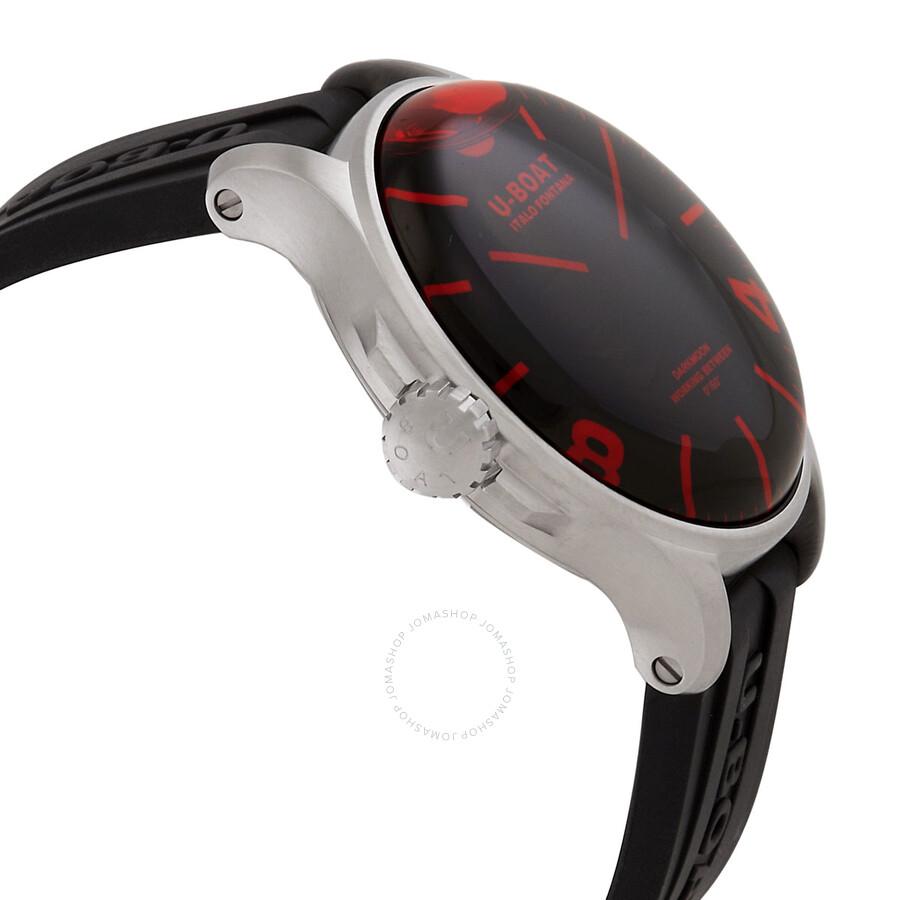 U-Boat Darkmoon Red Glass Quartz Black Dial Men's Watch 8465