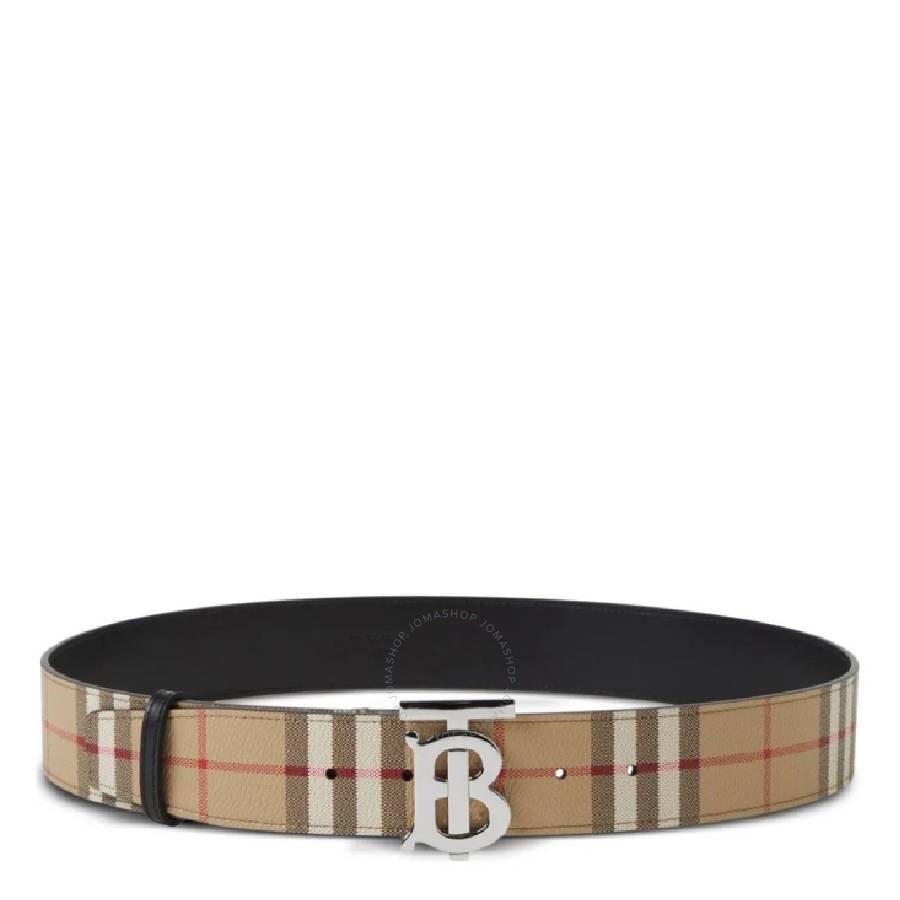 Burberry TB Plaque Buckle Check Reversible Belt