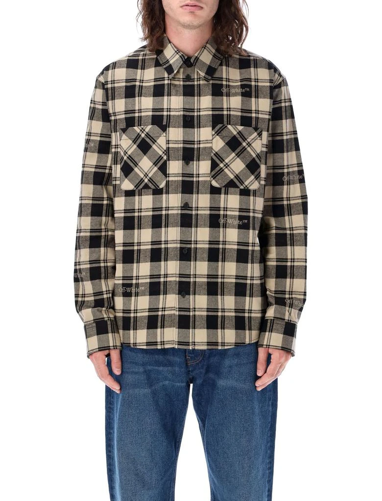 Off-White Off-White Checked Long-Sleeved Flannel Shirt 1