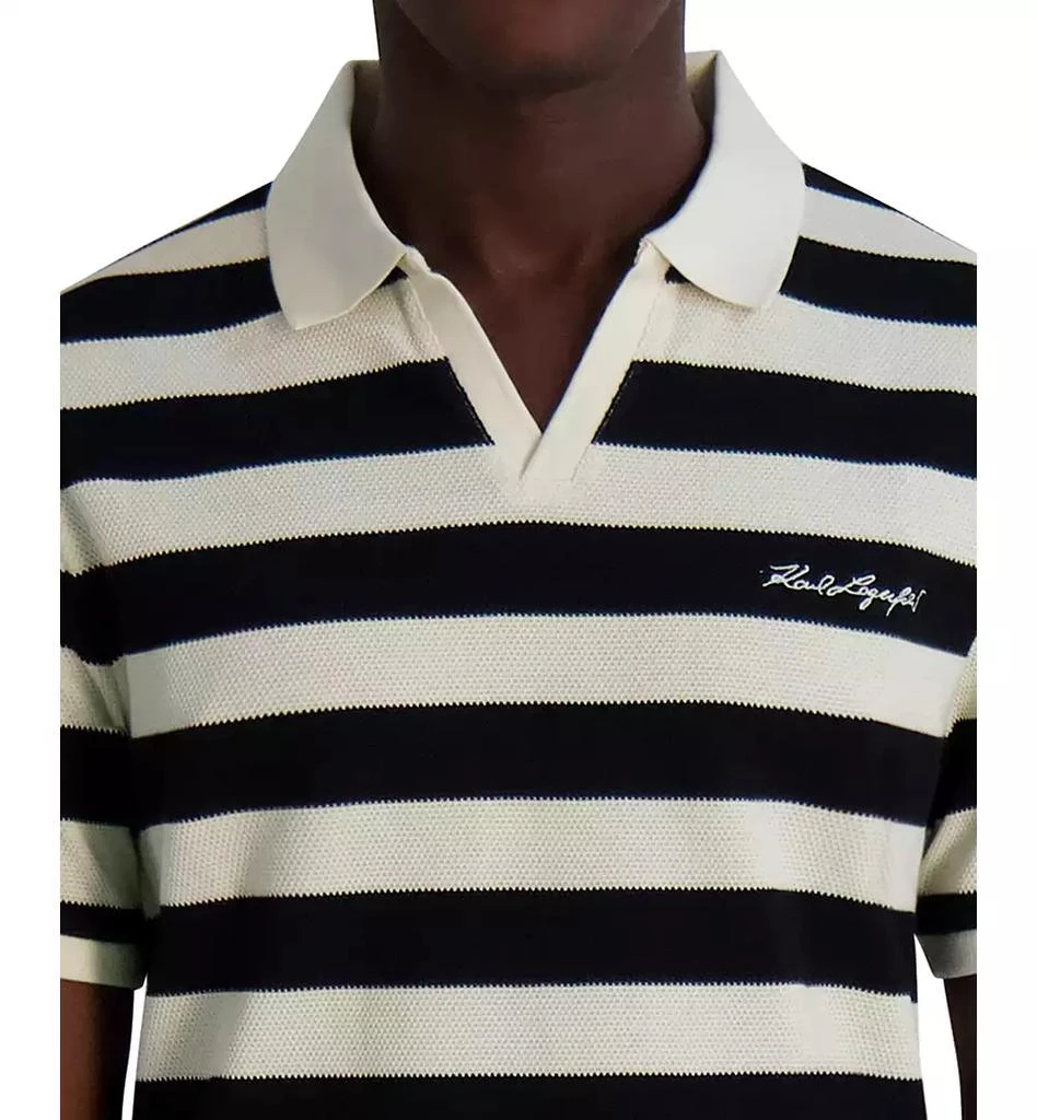 Karl Lagerfeld Paris KARL LAGEFELD PARIS Men's Regular-Fit Textured Stripe Polo Shirt 3