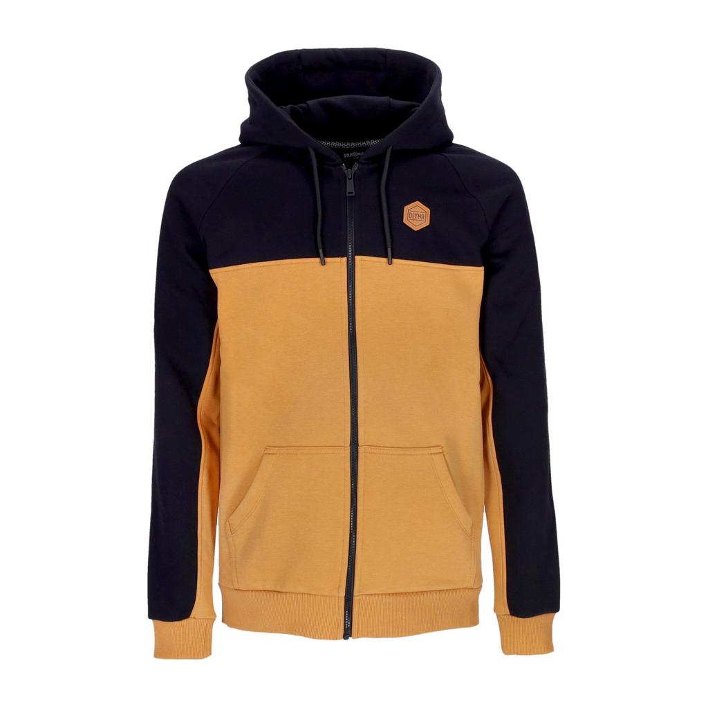 DOLLY NOIRE Men's Section Insert Zip Hoodie Black/khaki