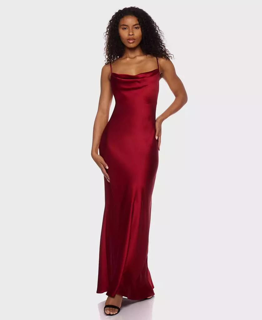 B Darlin Juniors' Sleeveless Satin Maxi Dress 1