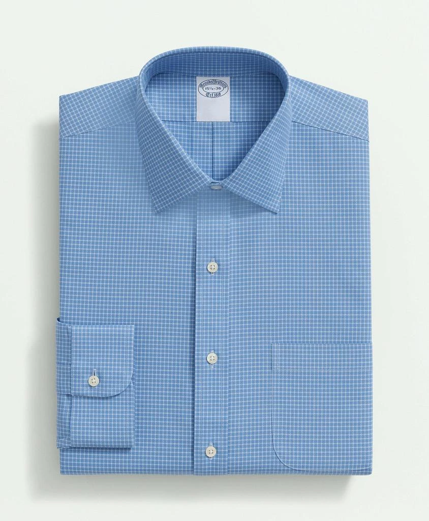 Brooks Brothers Stretch Supima® Cotton Non-Iron Royal Oxford Ainsley Collar, Windowpane Dress Shirt 3