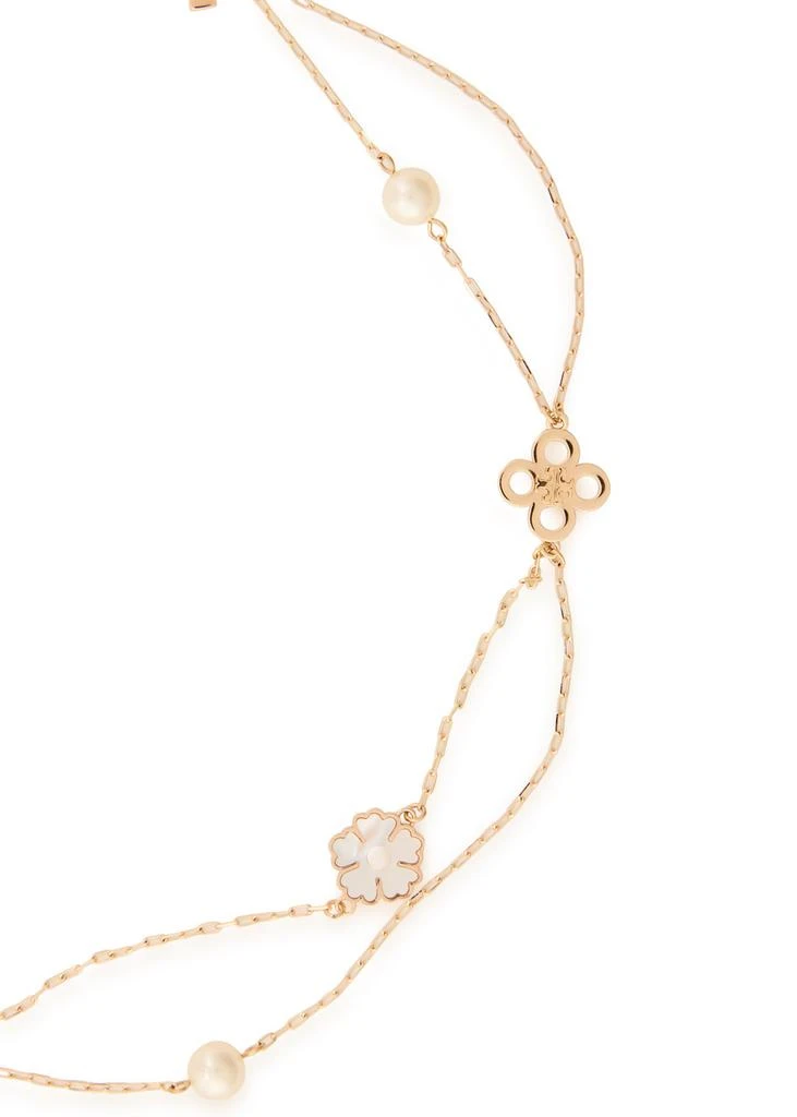 Tory Burch Forget Me Not layered 18kt gold-plated necklace 3
