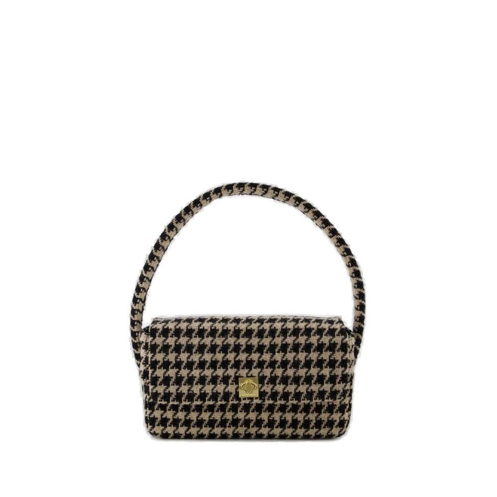 ANINE BING Nico Houndstooth Logo-engraved Shoulder Bag 1
