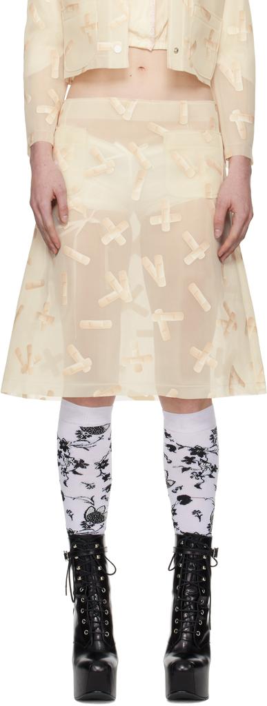 Ashley Williams Off-White Bandaid Midi Skirt