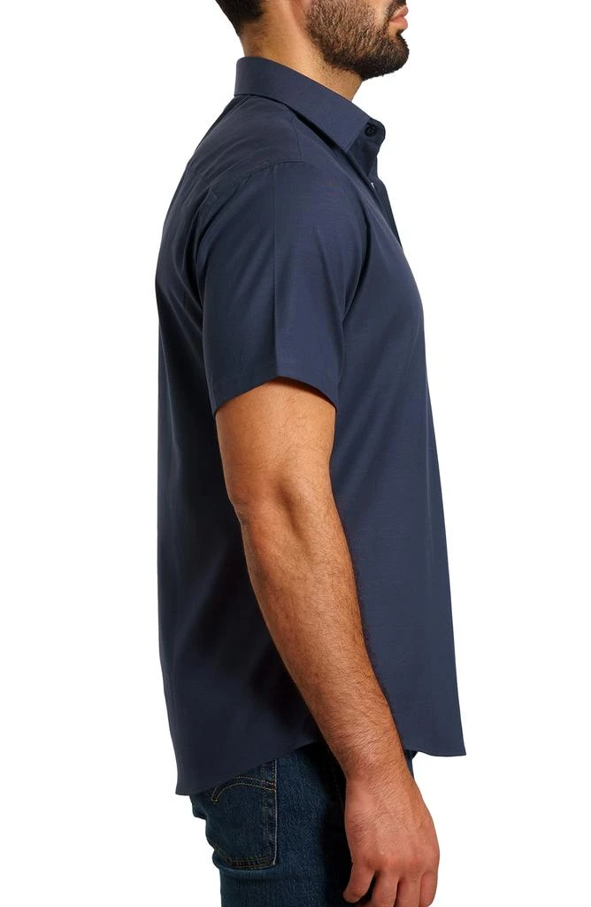 Jared Lang Trim Fit Solid Short Sleeve Button-Up Shirt 3