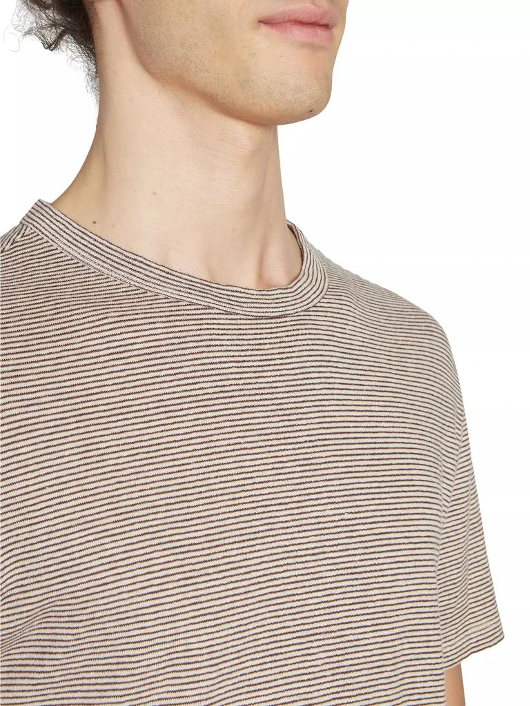 Officine Générale Multico Linen-Blend T-Shirt 6