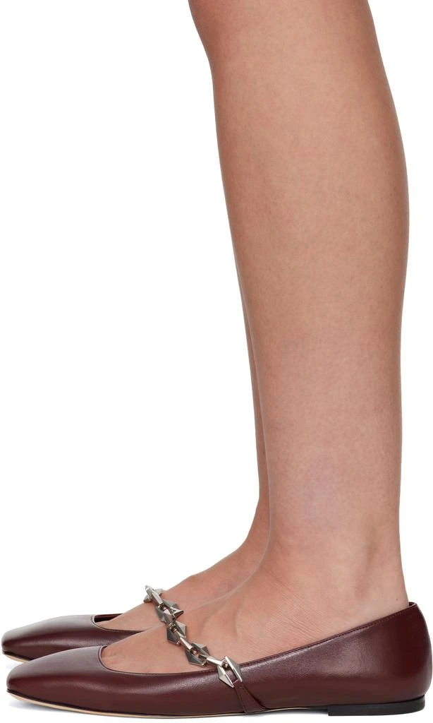 Jimmy Choo Burgundy Diamond Tilda Ballerina Flats 3