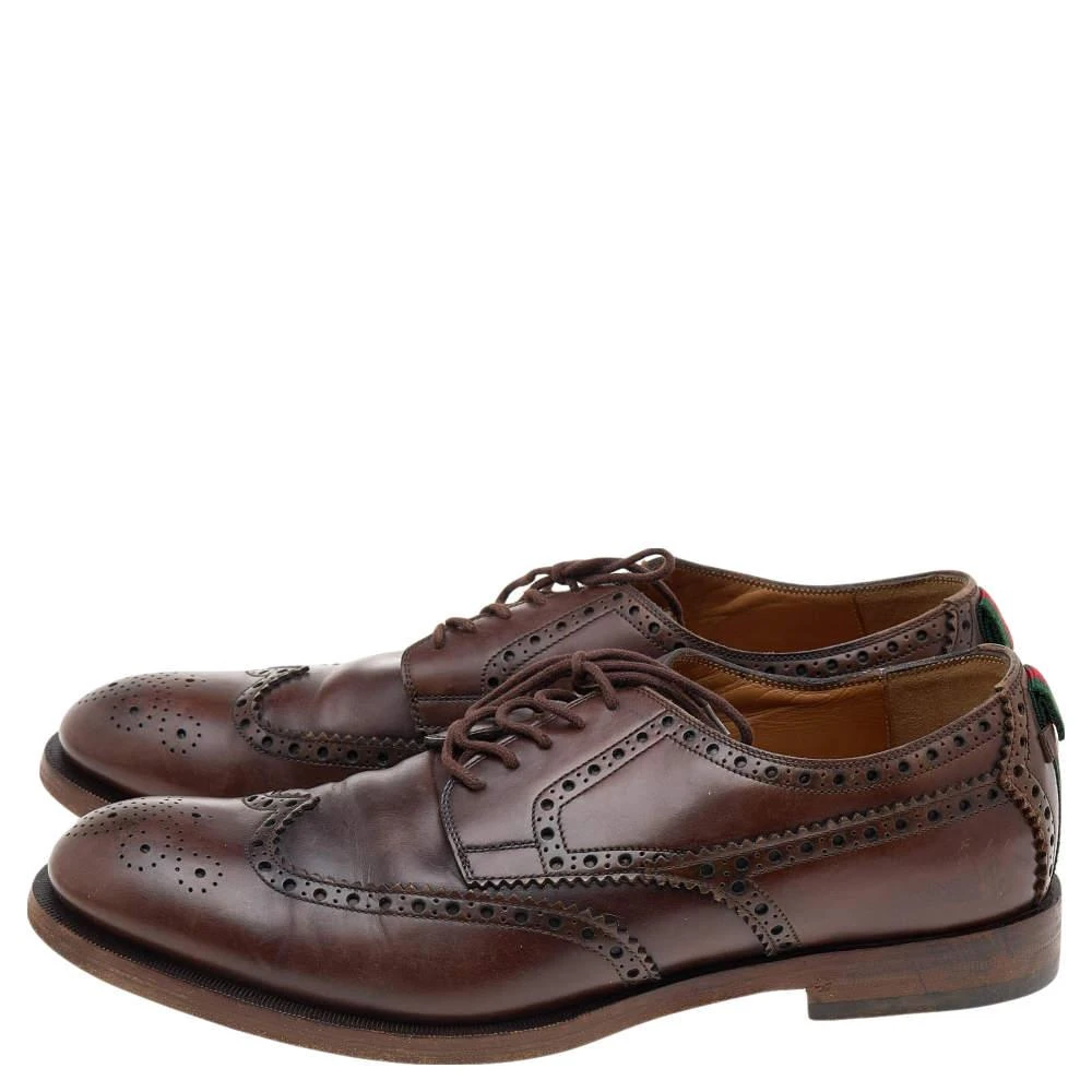Gucci Gucci Dark Brown Brogue Leather Oxfords Size 42 4