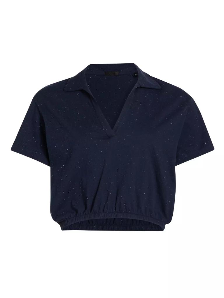 ATM Anthony Thomas Melillo Cotton Jersey Crop Polo Shirt