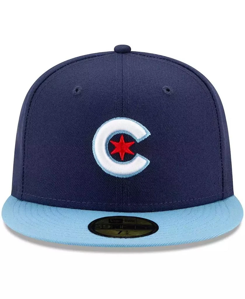 New Era Men's Navy, Light Blue Chicago Cubs 2021 City Connect 59FIFTY Fitted Hat 2
