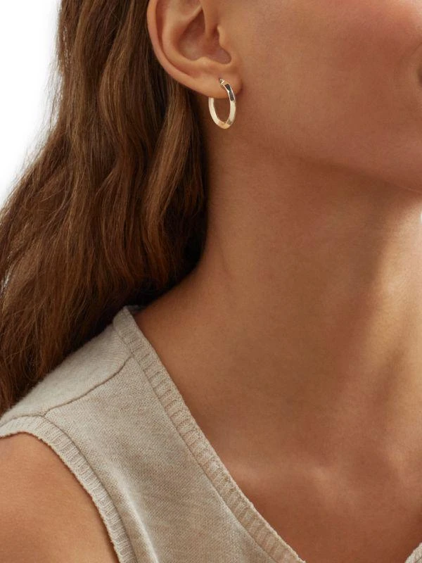 Saks Fifth Avenue 14K Yellow Gold Polished Round Hoop Earrings 3