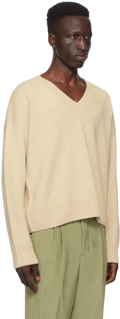 AMI Paris Beige Cropped Sweater 2
